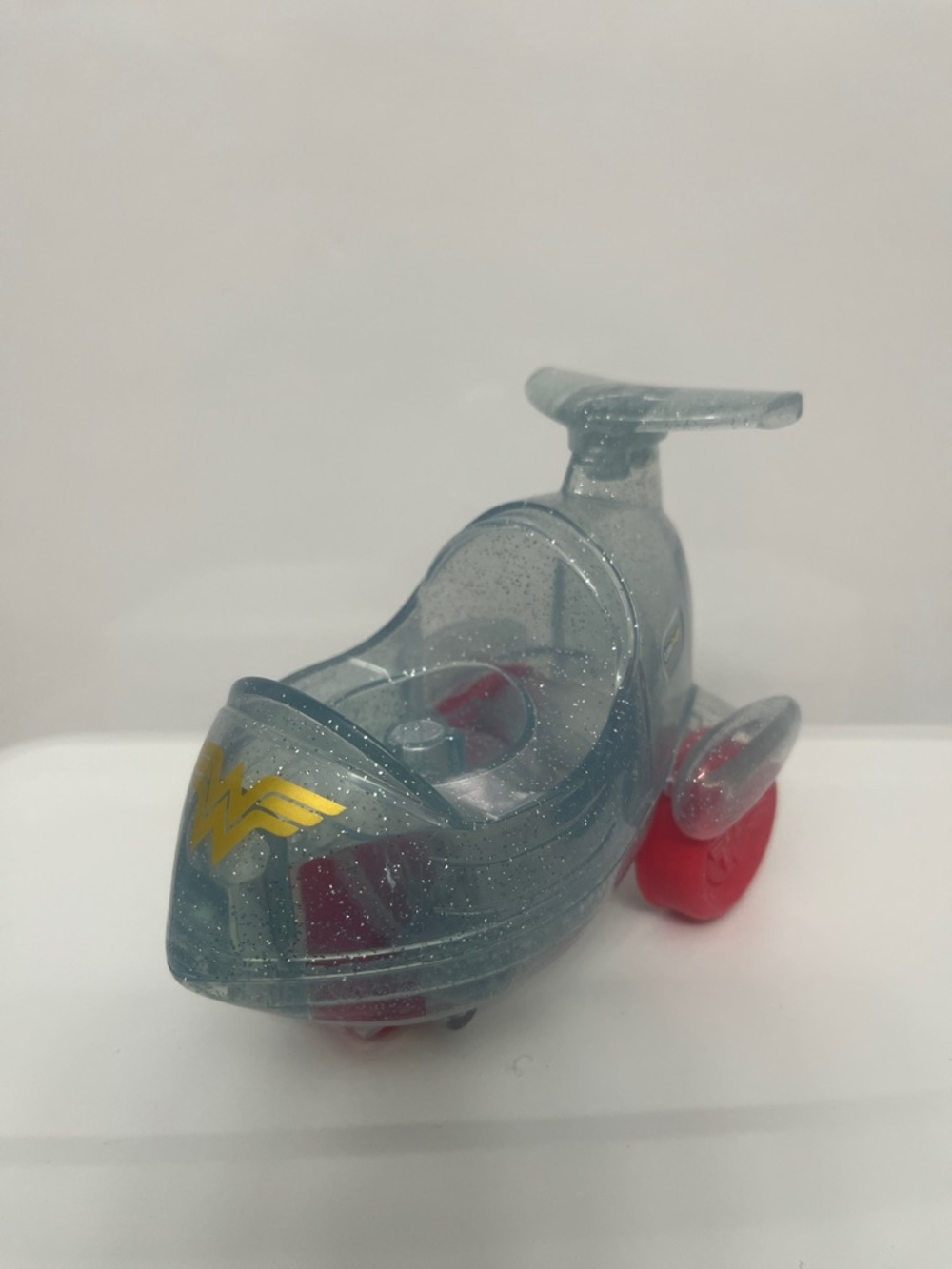Wonder Woman fisher price little people vehicle-Sparkle Blue with Red Wheels